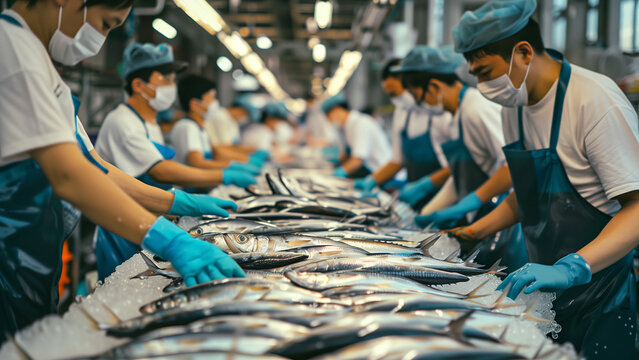 Seafood processing line